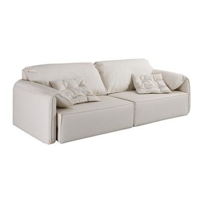 BN Minimalist Elephant Ear Leather Sofa Bed Living Room Smart Sofa Bed with Telescopic Function and Metal Skeleton