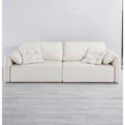 BN Minimalist Elephant Ear Leather Sofa Bed Living Room Smart Sofa Bed with Telescopic Function and Metal Skeleton
