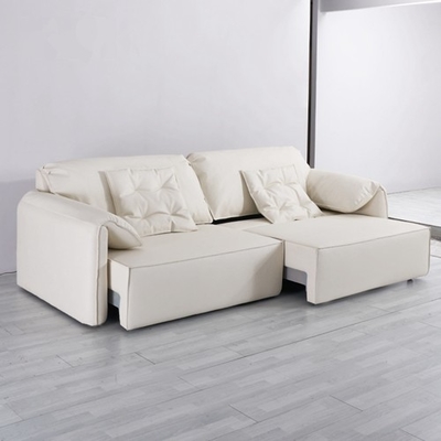 BN Minimalist Elephant Ear Leather Sofa Bed Living Room Smart Sofa Bed with Telescopic Function and Metal Skeleton