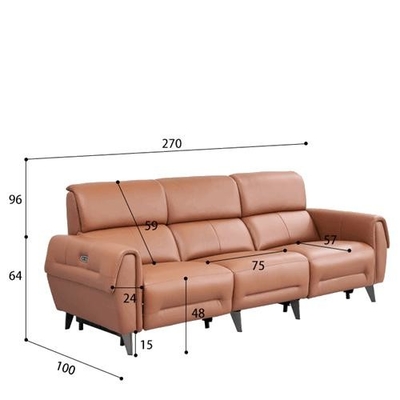 BN Italian Minimalist Leather Functional Sofa Sectional Combination Electric Sofa Recliner Sofa Electric Function Sofa