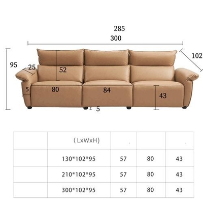 BN Hidden Control Panel Function Sofa Double Armrest Headrest Adjustable Combination Sofa Furniture Recliner Chair Sofa