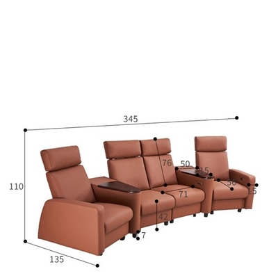 BN Italian Minimalist Streles Smart Cinema Sofa Home Studio Leather Sofa Functional Cinema Sofa with Stretch Function
