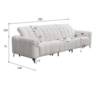 BN Smart Furniture Italian Minimalist Matching Functional Sofa with Electric USB Multi-Functional Sofa Recliner