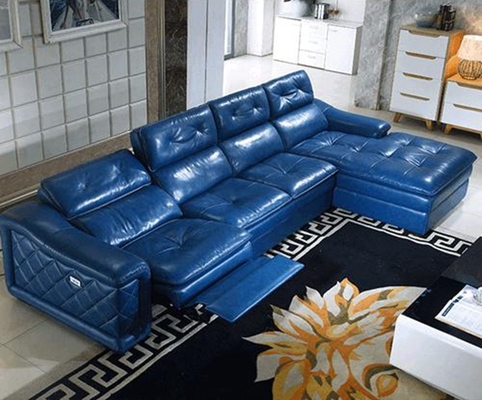 BN Multifunctional Sofa Modern Minimalist L Shape Combination with Top Layer Cowhide and USB Interface Electric Recliner