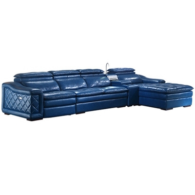 BN Multifunctional Sofa Modern Minimalist L Shape Combination with Top Layer Cowhide and USB Interface Electric Recliner