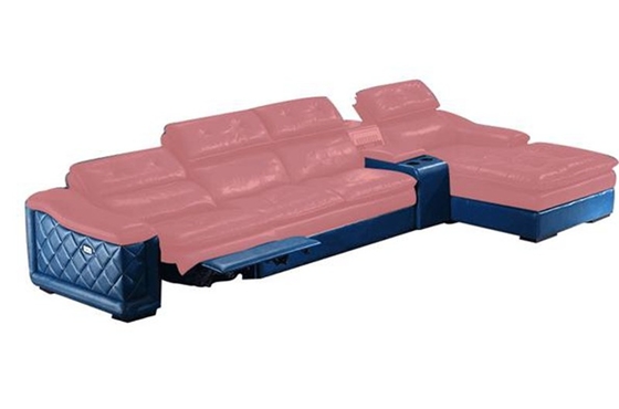 BN Multifunctional Sofa Modern Minimalist L Shape Combination with Top Layer Cowhide and USB Interface Electric Recliner