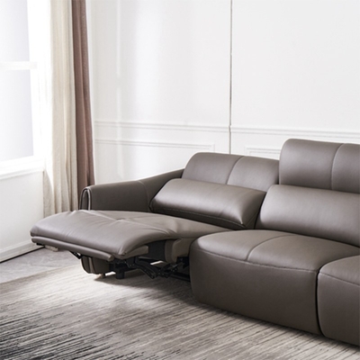 BN Functional Sofa L Shape Combination Top Layer Cowhide High Density Sponge Functional Electric Recliner Sofa