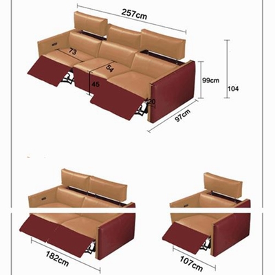 BN Space Capsule Italian Minimalist Leather Functional Sofa Corner Living Room Combination Electric Recliner Chair Sofa