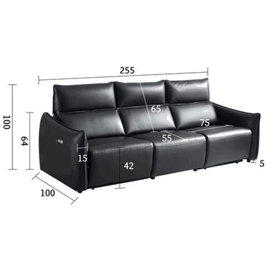 BN Modern Black Functional Sofa Lift Sofa Double Motor Headrest Seat Adjustable Electric Recliner Chair Sofa Combination