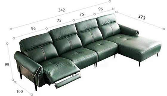 BN Minimalist Cowhide Functional Sofa Living Room Intelligent Furniture L-Shape Combination Electric Recliner Sofa