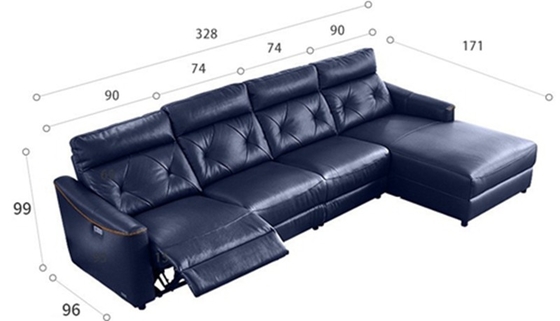 BN Italian-Style Sofa Cinema Living Room Minimalist Combination First Layer Cowhide Corner Sofa Recliner Functional Sofa
