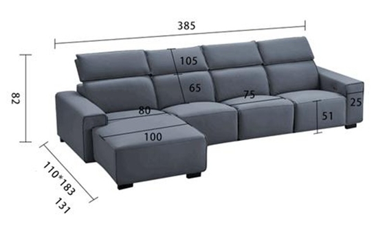 BN Italian Living Room Smart Sofa Function Modern Left And Right Corner Napa Leather Electric Functional Recliner Sofa