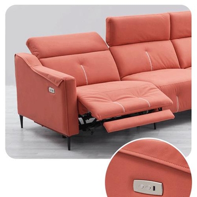 BN Minimalist Living Room Combination Fabric Electric Control Sofa L-Shaped Chaise Lounge Recliner Functional Sofa