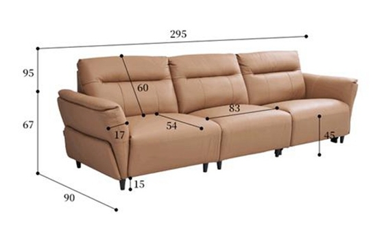 BN Minimalist Three-Seat Leather Sofa Living Room High Foot Electric Function Sofa Electric Recliner Functional Sofa