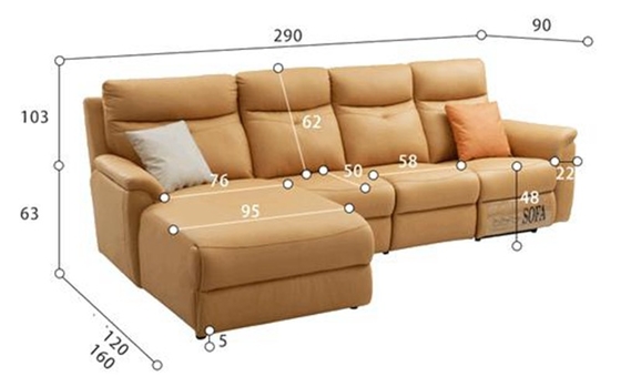BN Space Capsule Chaise Longue Combination Functional Sofa Living Room Minimalist Corner L-Shaped Electric Recliner