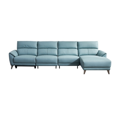 BN Cowhide Functional L-Shaped Chaise Longue Sofa Modern Minimalist Doll Cotton Leather Sofa Electric Functional Sofas