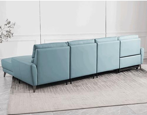 BN Cowhide Functional L-Shaped Chaise Longue Sofa Modern Minimalist Doll Cotton Leather Sofa Electric Functional Sofas