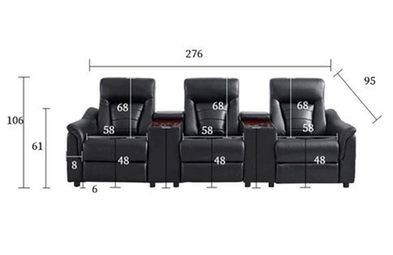BN Cinema Leather Sofa Electric Functional Sofa Multi-Function Slot Control Sofa Combination Electric Recliner Sofa