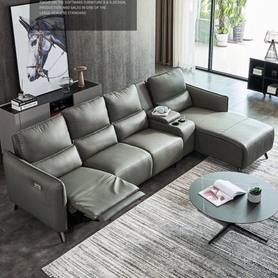 BN Electric Functional Sofa with Electric Switch Panel and First Layer Cowhide Material Intelligent Furniture Recliner