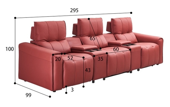 BN Italian Home Cinema Audio-Visual Room Leather Sofa Private Cinema Space Cabin Functional Electric Sofa Recliner Chair