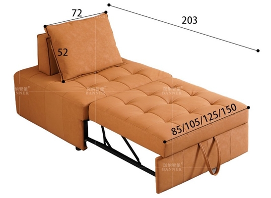 BN Single Puff Sofa Bed Living Room Retractable Single Sofa Bed Recliner Multifunctional Dual-Purpose Sofa Bed
