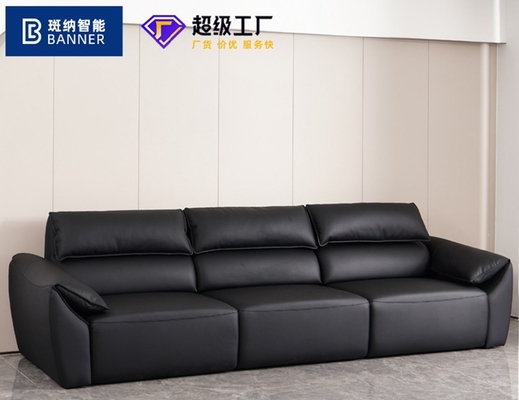 BN Italian Minimalist High Back Elephant Leather Ear Functional Sofa Modern Top Layer Cowhide Electric Sofa Bed