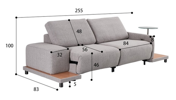 BN Electric Smart Double Function Sofa Edge Glass Tea Table Storage Cinema Sofa Combination Furniture