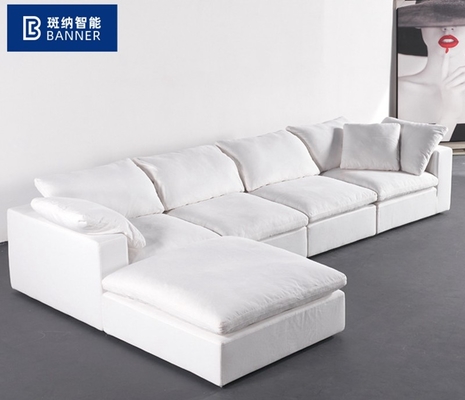 BN Italian Furniture Large Seat Deep Fabric Sofa Sailboat Living Room Corner Sofa