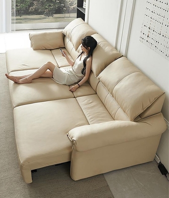 BN Modern Elephant High Back Ear Recliner Living Room Multifunctional Automatic Retractable Genuine Leather Sofa Bed