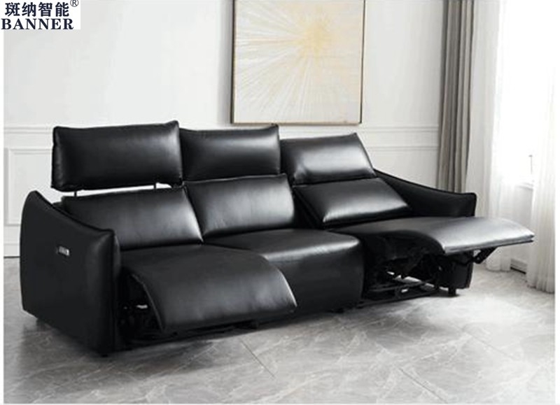 BN Modern Black Functional Sofa Lift Sofa Double Motor Headrest Seat Adjustable Electric Recliner Chair Sofa Combination
