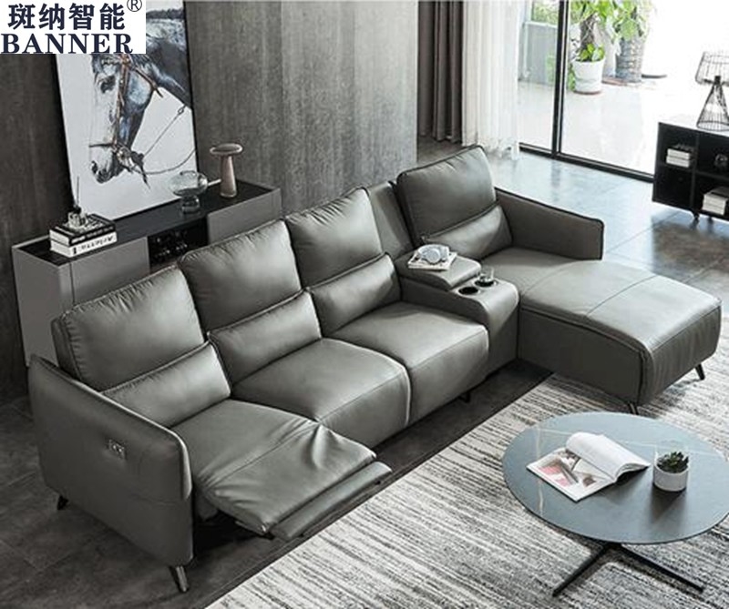 BN Electric Functional Sofa with Electric Switch Panel and First Layer Cowhide Material Intelligent Furniture Recliner