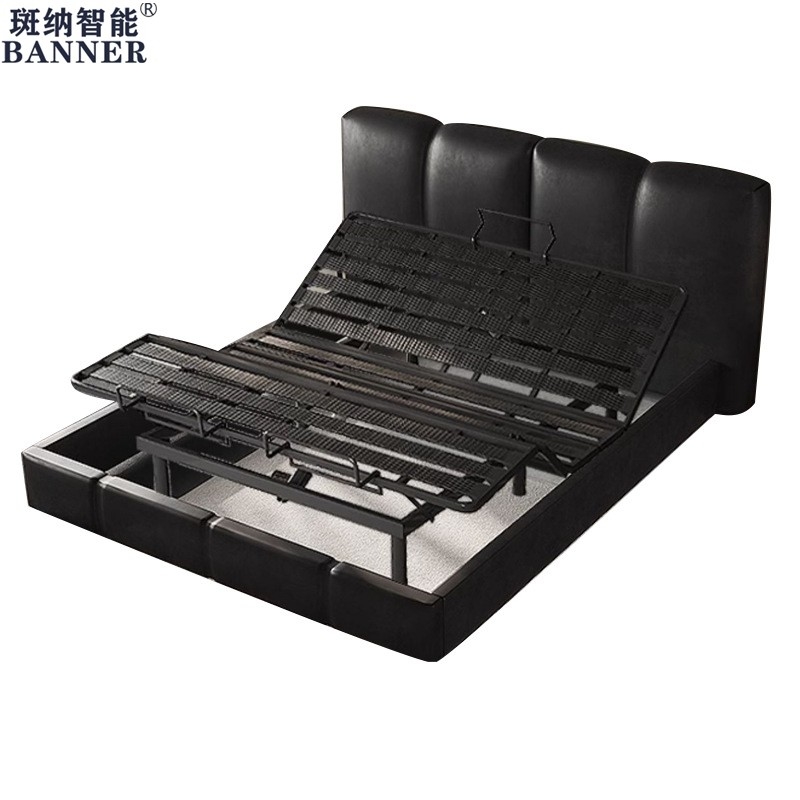 BN Intelligent Bed Frame With Adjustable Multi Angle Posture Zero Pressure Remote Control Lifting Function Iron Frame