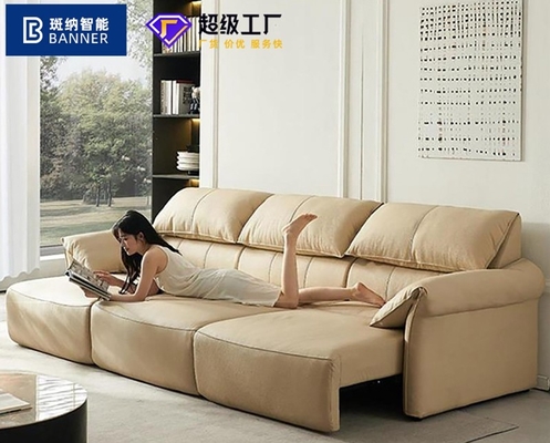 BN Modern Elephant High Back Ear Recliner Living Room Multifunctional Automatic Retractable Genuine Leather Sofa Bed